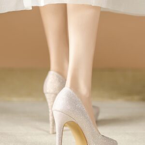 Glitter gold high heels